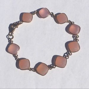 Dainty Pink and Gold Chain Bracelet